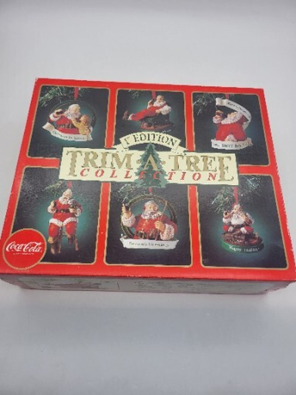 Coca Cola 1st Edition Trim-a-Tree Collection Set of 6 Christmas Ornament Vtg
